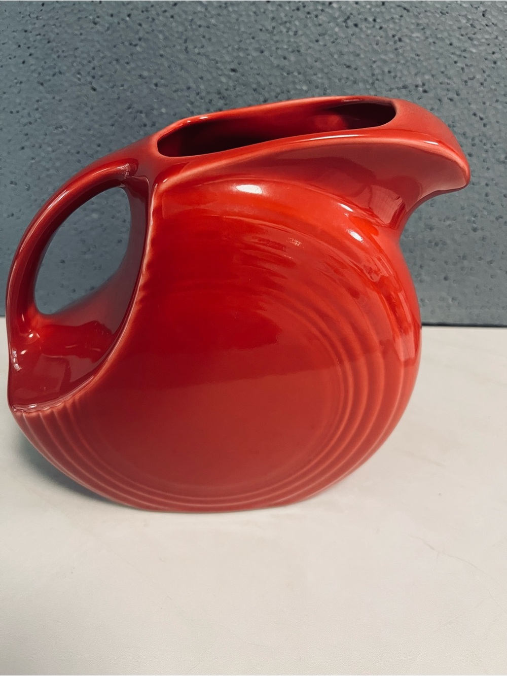 Modern Scarlet Red Fiesta Large Disc Pitcher by Homer Laughlin China Company